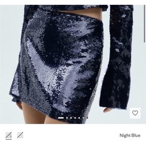 Mango Midnight Sequin Mini Skirt